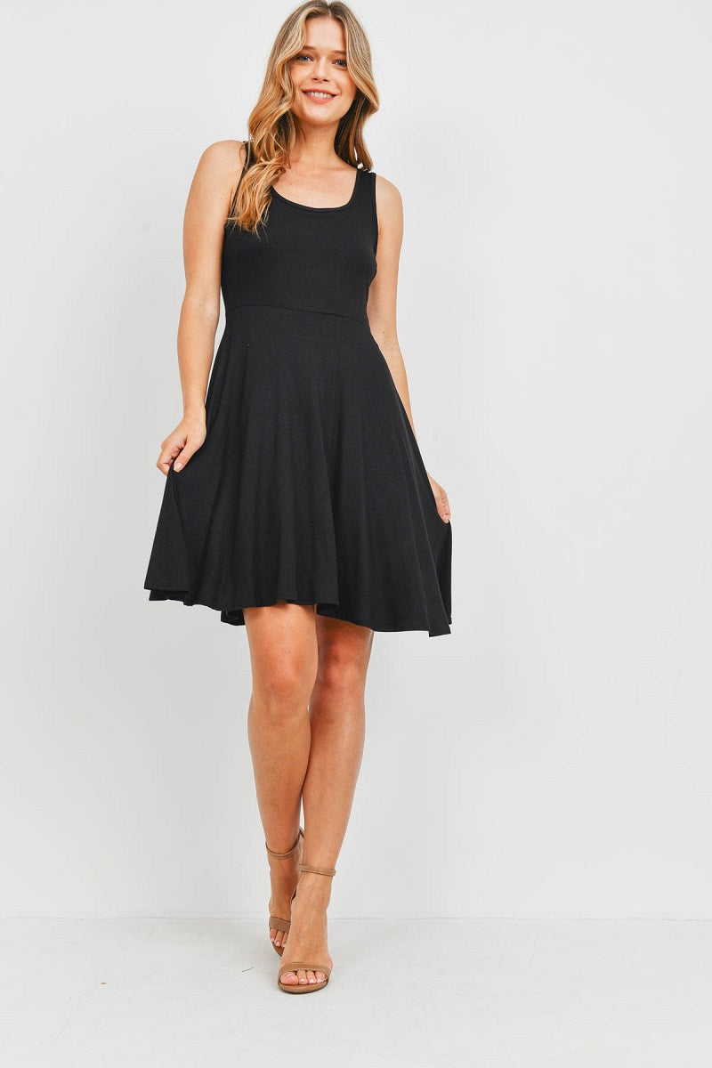 Casual tank peplum swing black dress  Sweet Adelyn
