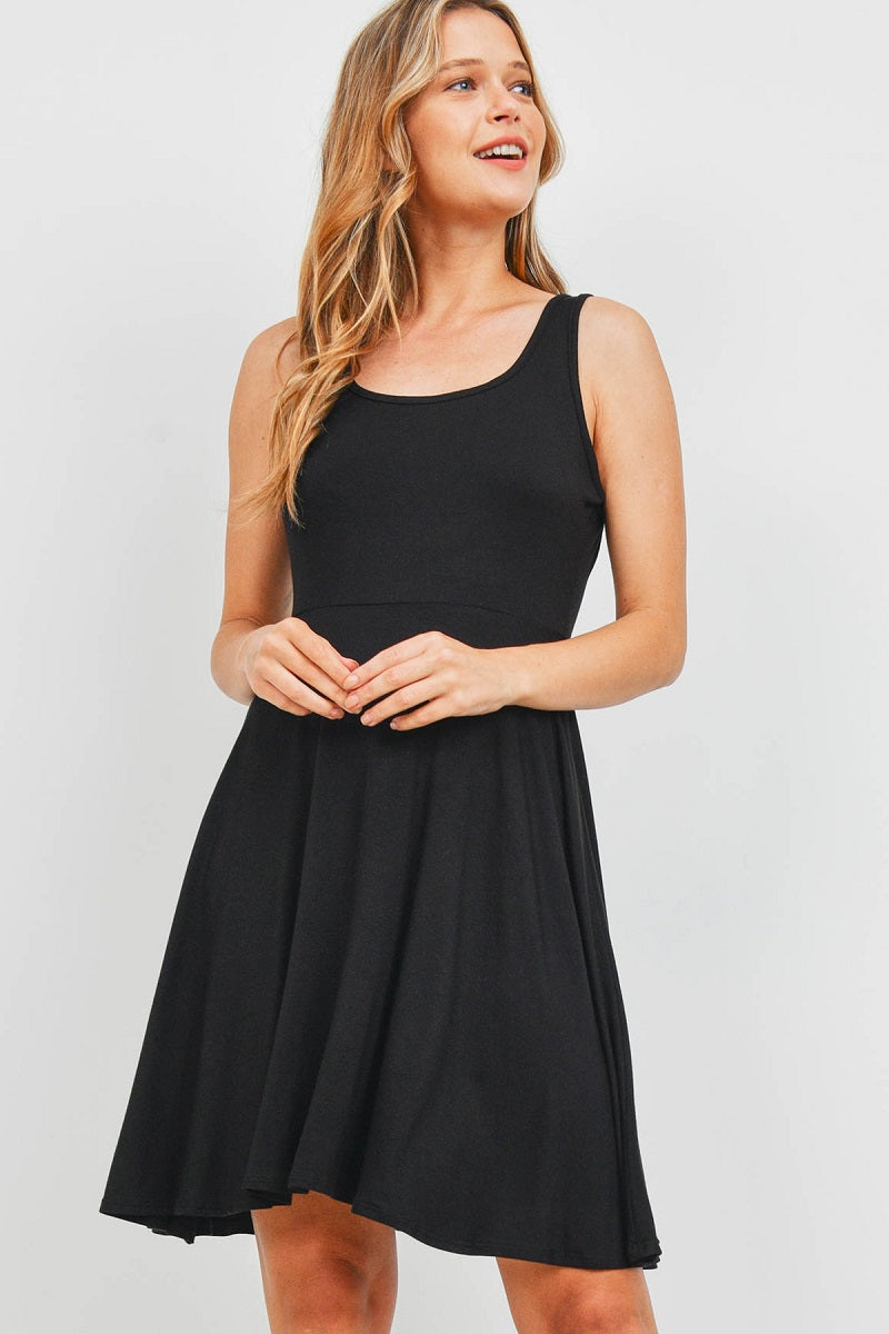 blue dress for baby girl Casual tank peplum swing black dress – Sweet Adelyn