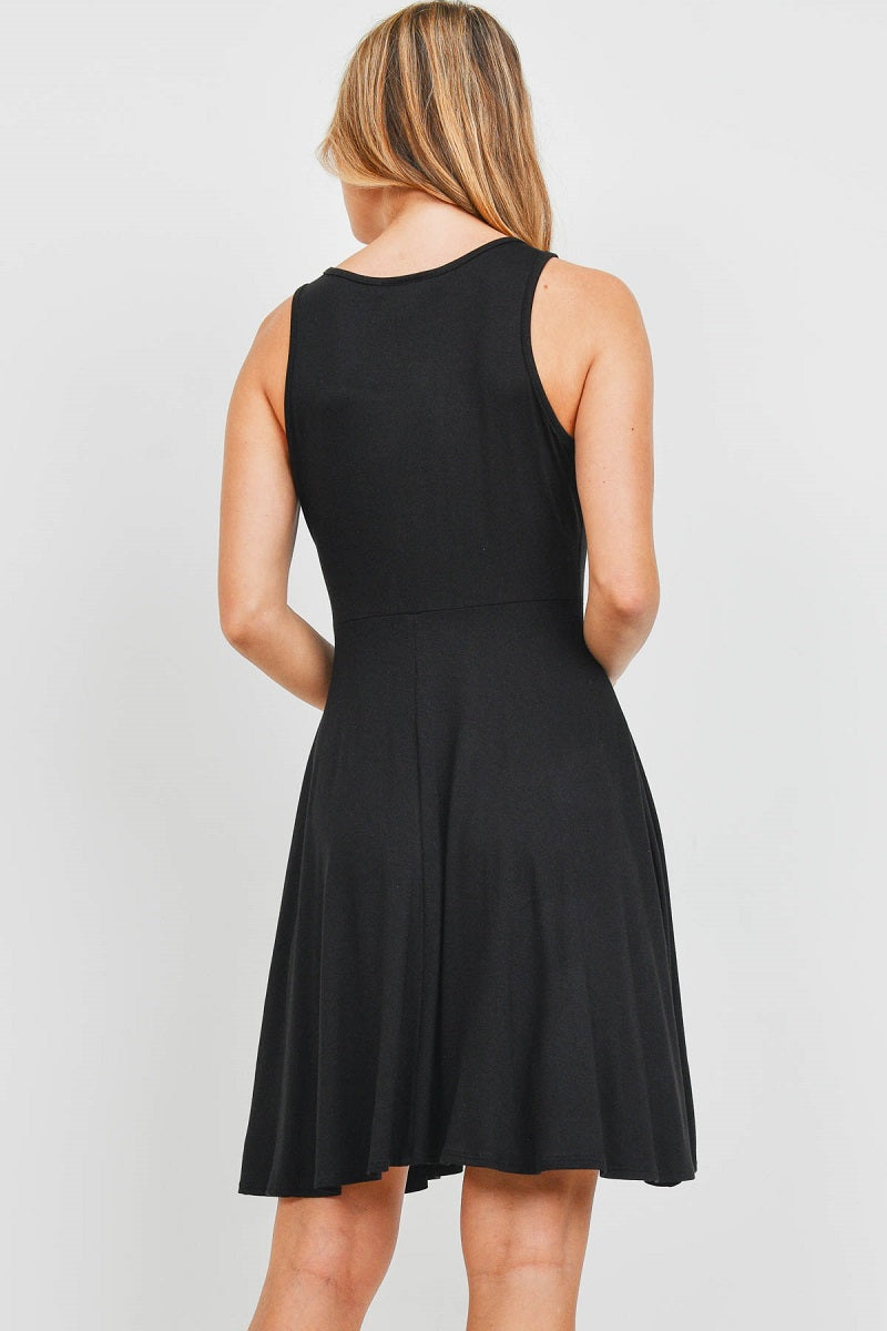 Casual tank peplum swing black dress – Sweet Adelyn