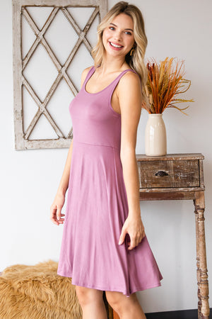 Casual tank peplum swing mauve dress