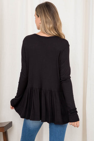 Long Sleeve Thermal Emma black Top