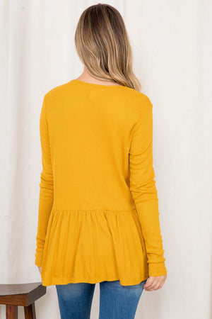 Long Sleeve Thermal Emma Mustard Top