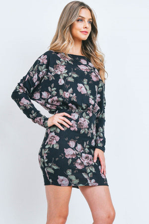 Long sleeve off shoulder flower dress