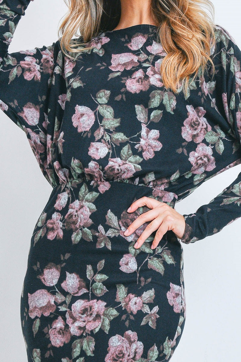 Long sleeve off shoulder flower dress