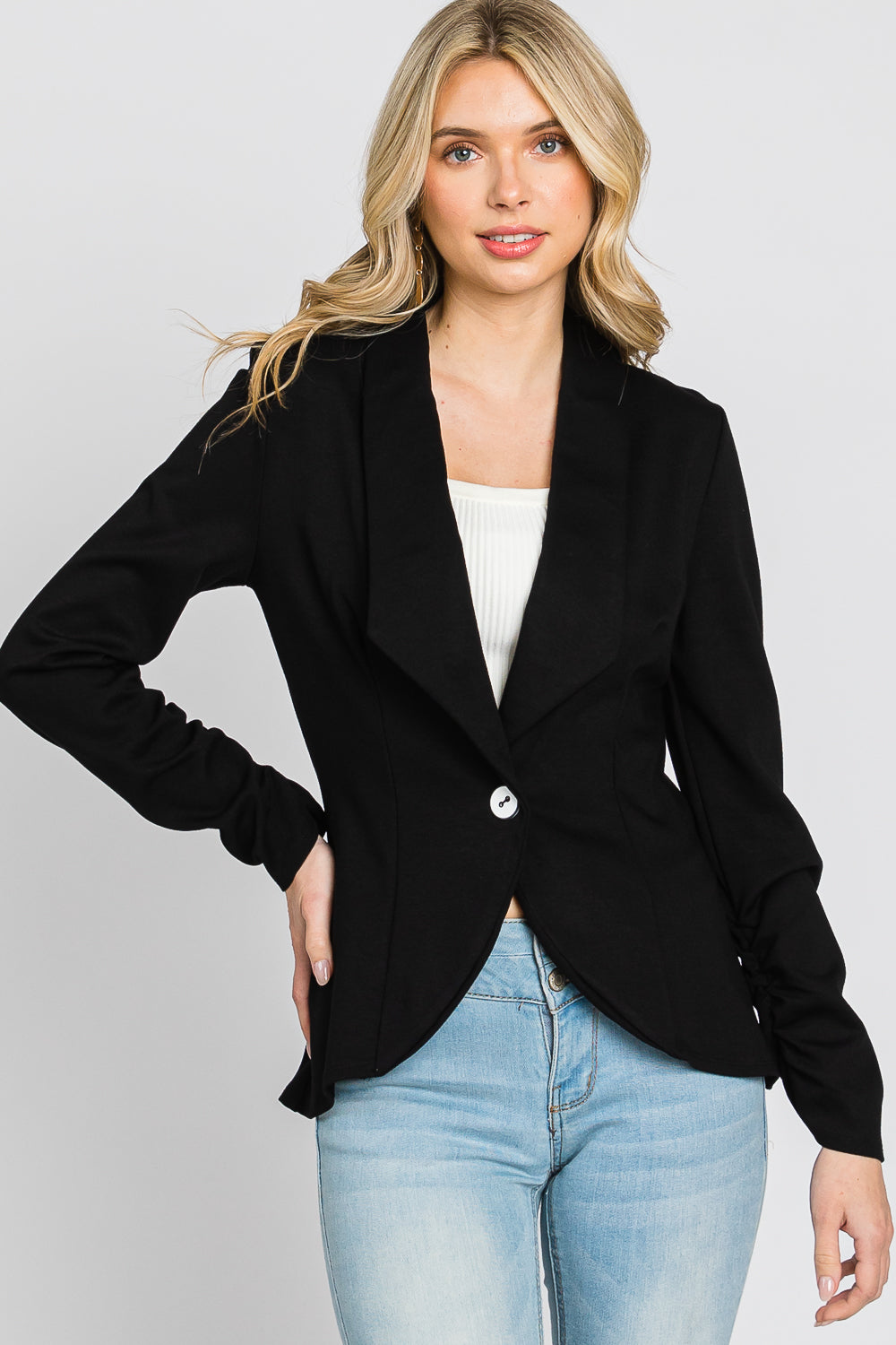 Long Sleeve button black Blazer