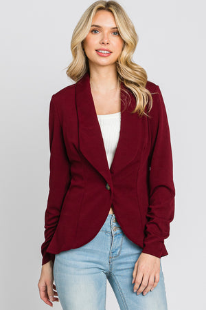 Long Sleeve button burgundy Blazer