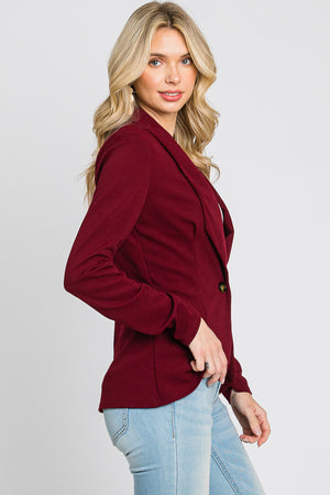 Long Sleeve button burgundy Blazer