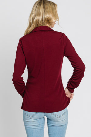 Long Sleeve button burgundy Blazer