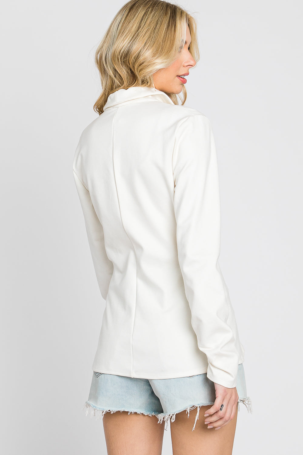 Long Sleeve button ivory Blazer