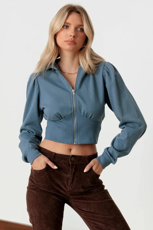 Women's Long Sleeve Cropped Hoody Sweatshirt